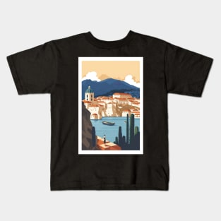 Dubrovnik Croatia Illustration Drawing Kids T-Shirt